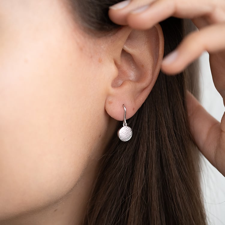 Visací náušnice s lab-grown diamanty Hallia 131011