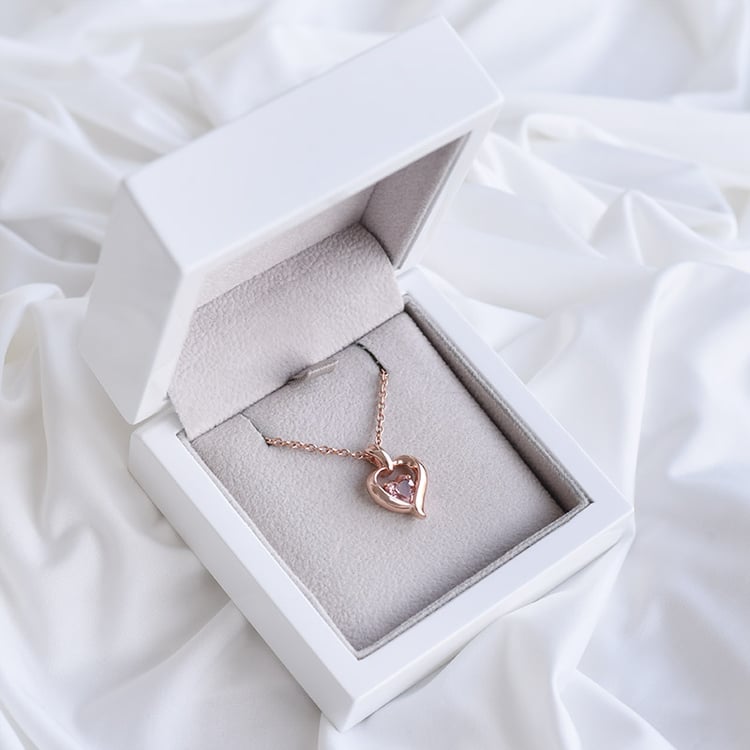 Pozlacené srdce s morganitem 89875