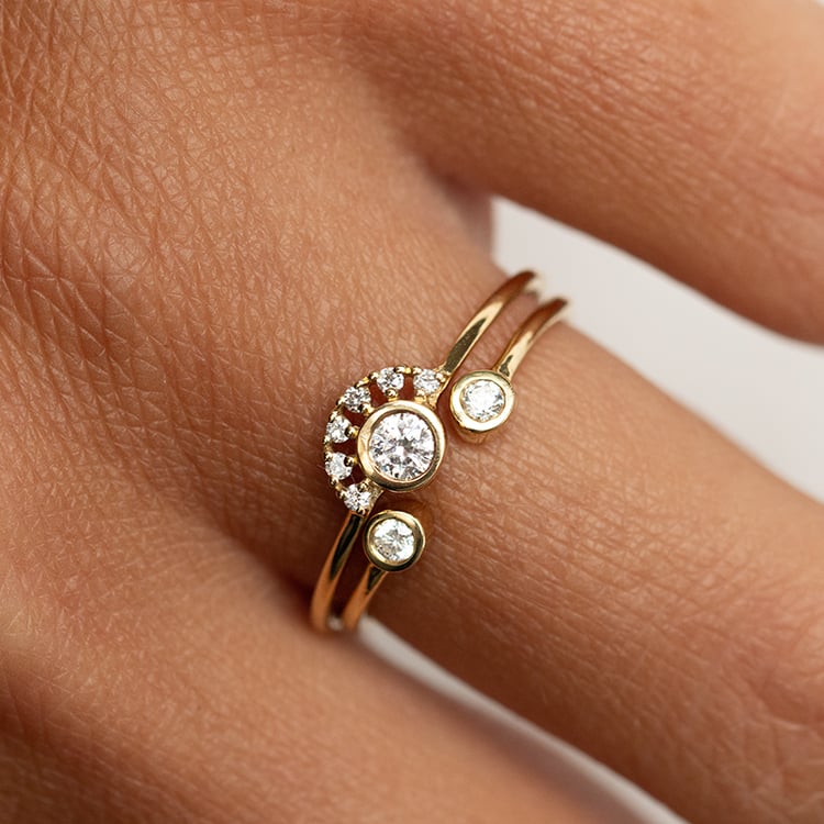 Half halo prsten s lab-grown diamanty Jorg 139801