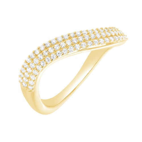 Half eternity zvlněný zlatý prsten s lab-grown diamanty Hjalmar