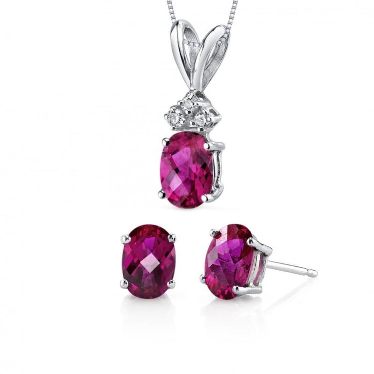 Set šperků s červenými rubíny 20366