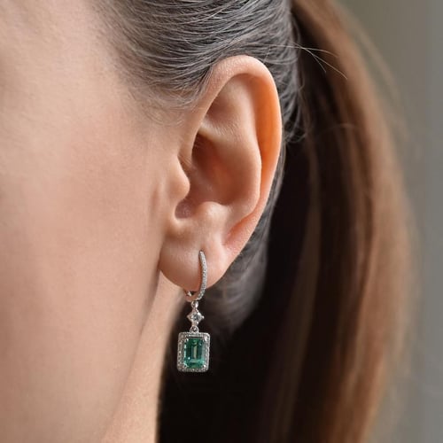 Smaragdové náušnice s lab-grown diamanty Amata