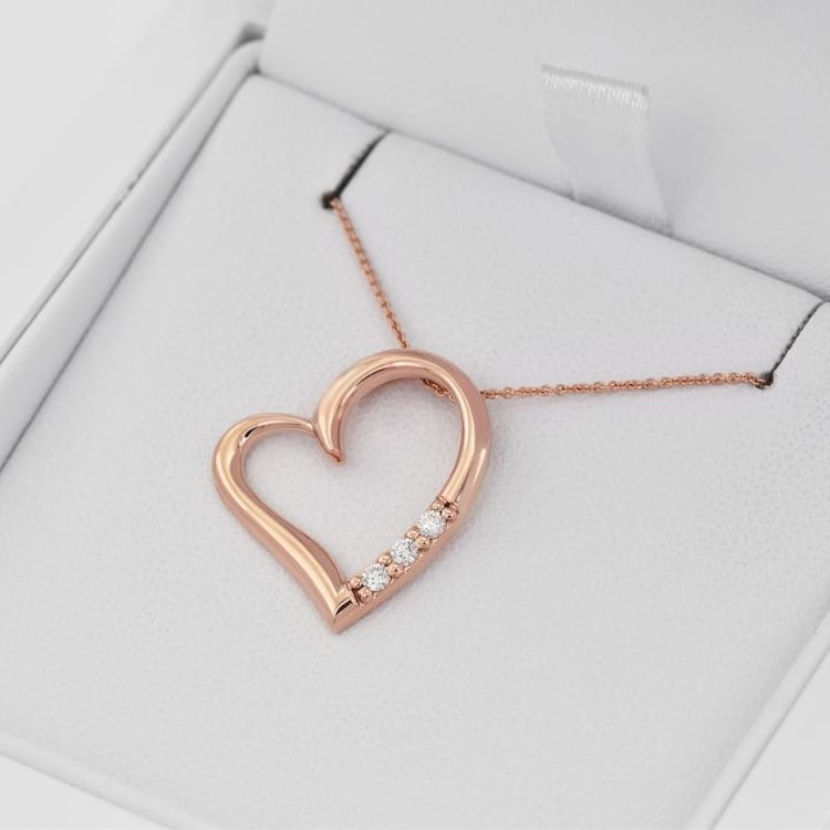 Stříbrný přívěsek srdce s diamanty Tanish 103496