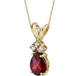 Granátová slza ve zlatém přívěsku s diamanty Electrah