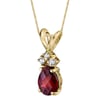 Granátová slza ve zlatém náhrdelníku s diamanty Elrine