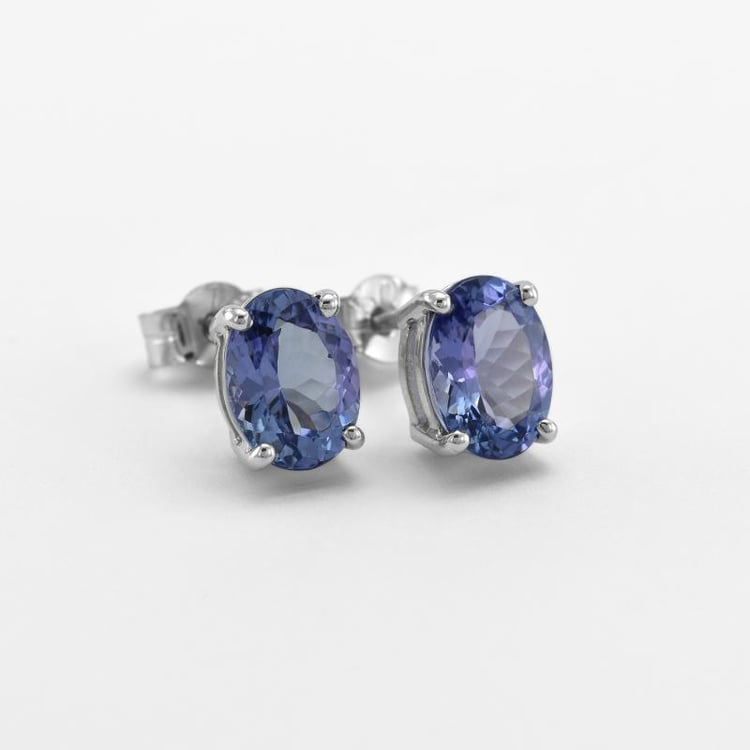 Zlaté náušnice s tanzanity 2613