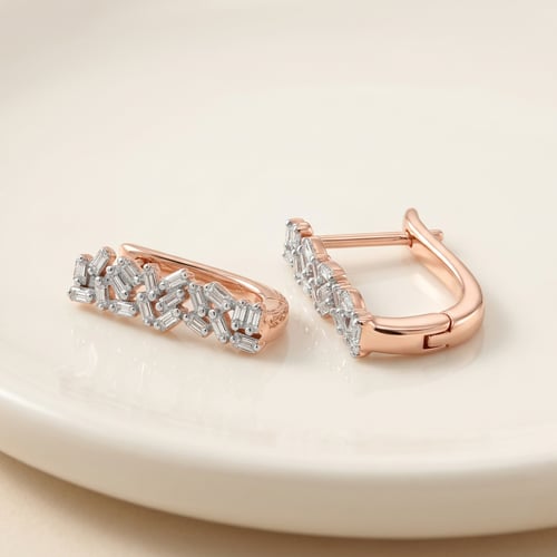 Zlaté náušnice s lab-grown diamanty Cathie