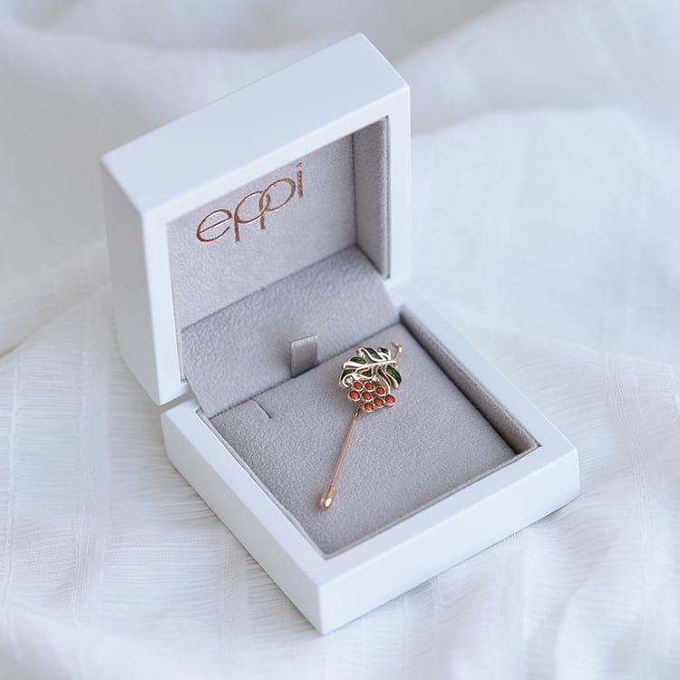 Elegantní zlatá brož 64090