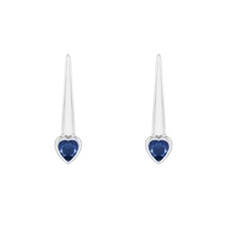 Visací náušnice se safírovými srdíčky Levy