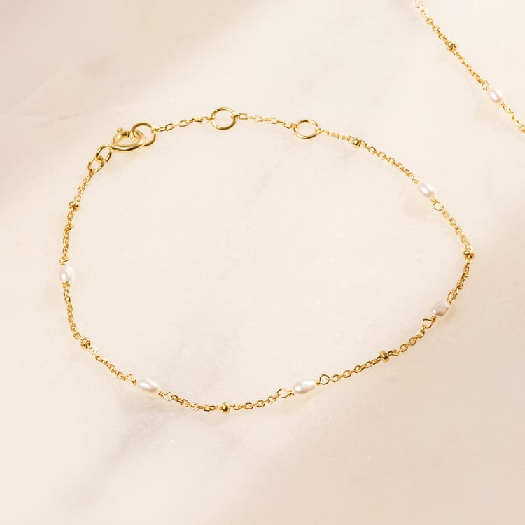 Stříbrný náramek s perlami Malakai 164613