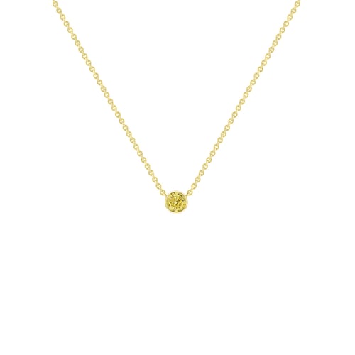Stříbrný minimalistický náhrdelník se žlutým diamantem Glosie