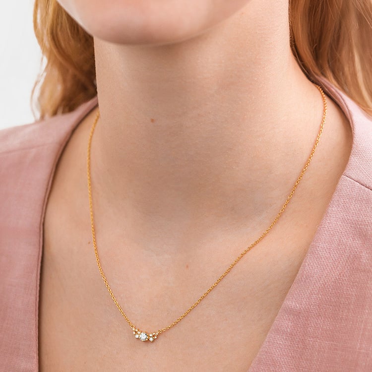 Cluster náhrdelník s diamanty Luna 153432