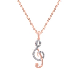 Zlatý přívěsek s lab-grown diamantem ve tvaru houslového klíče Loena