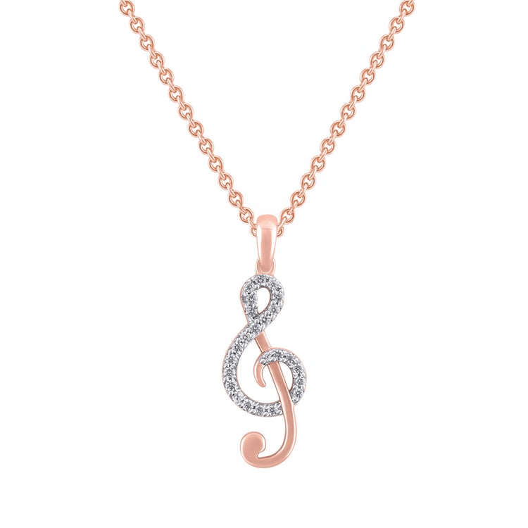 Zlatý přívěsek s lab-grown diamantem ve tvaru houslového klíče 163229