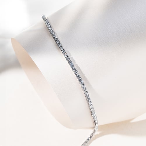 Zlatý tenisový náhrdelník s lab-grown diamanty Hingis