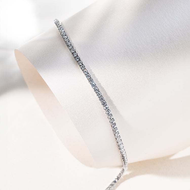 Zlatý tenisový náhrdelník s lab-grown diamanty Hingis 141100