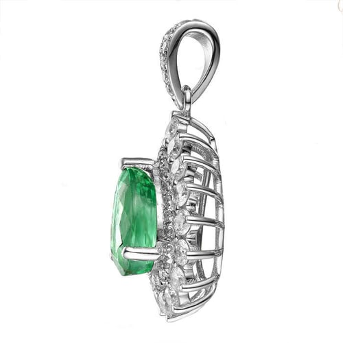 Luxusní smaragdový přívěšek s diamanty Lacole