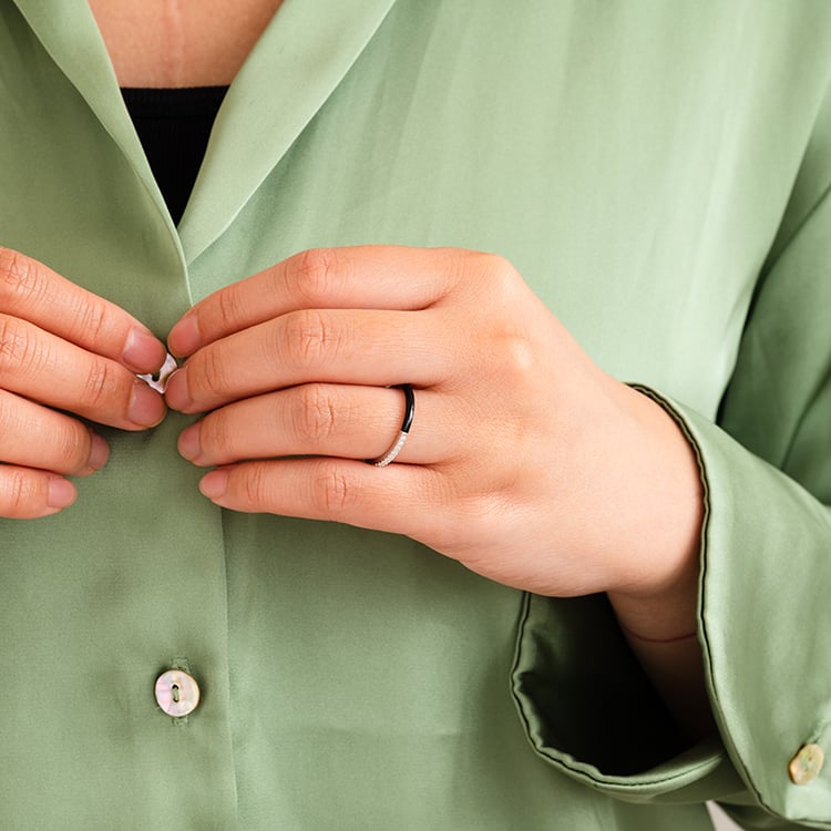 Keramický prsten s lab-grown diamanty Danyl 121874