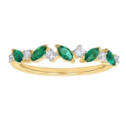 Half-eternity prsten ze zlata se zelenými lab-grown smaragdy Zubin