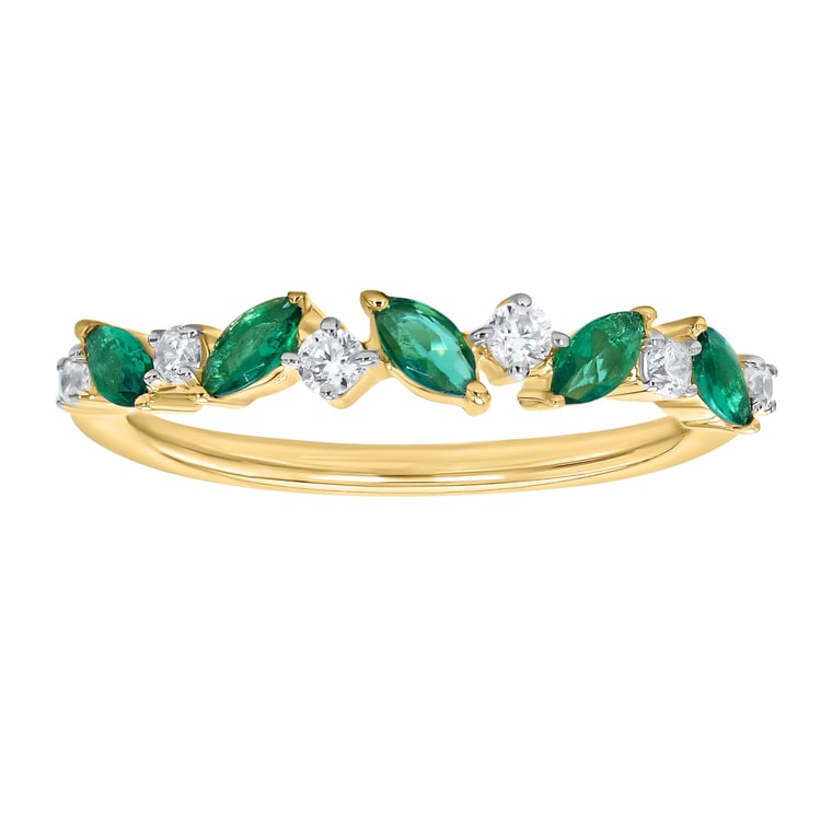 Half-eternity prsten ze zlata se zelenými smaragdy Zubin