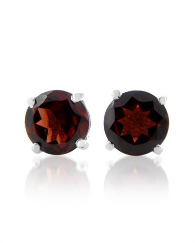 Granátový náušnice ze střibra