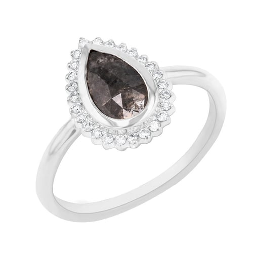 Prsten s pear salt and pepper diamantem a diamanty Clemency