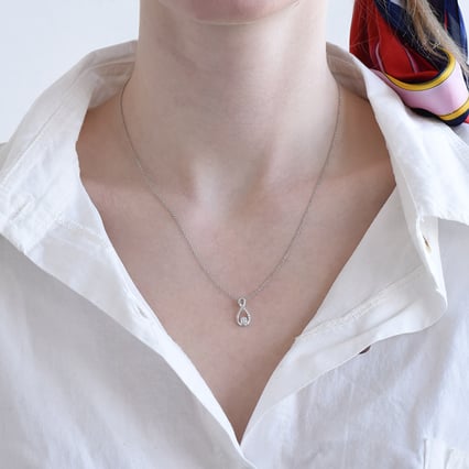 Přívěsek ve tvaru kapky s lab-grown diamanty Aileen