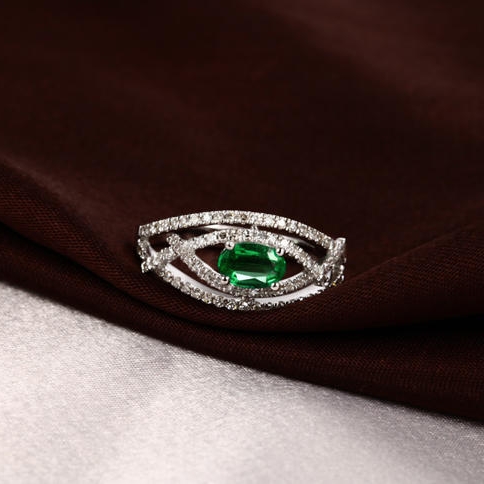 Zlatý smaragdový prsten 3631