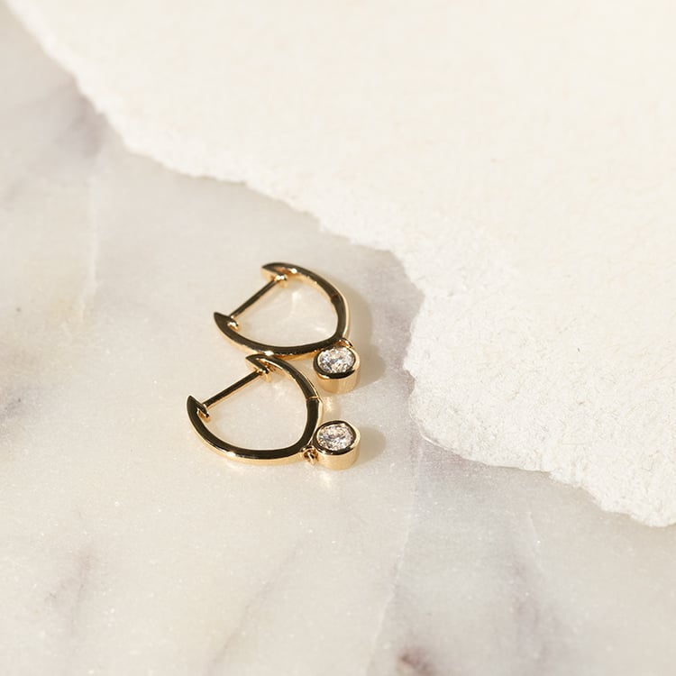 Zlaté visací náušnice s lab-grown diamanty Nova 137481