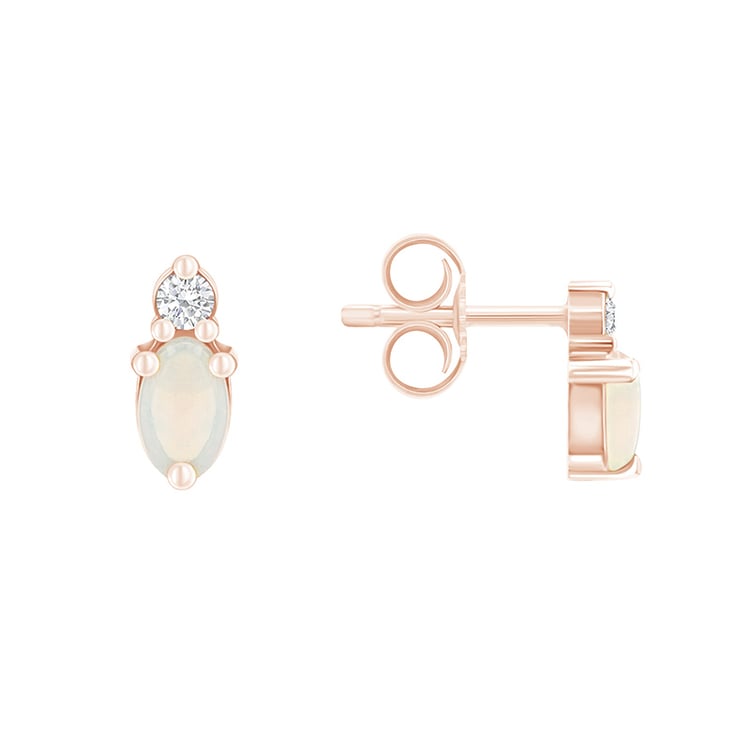 Cluster náušnice s opály a diamanty ze zlata 89686