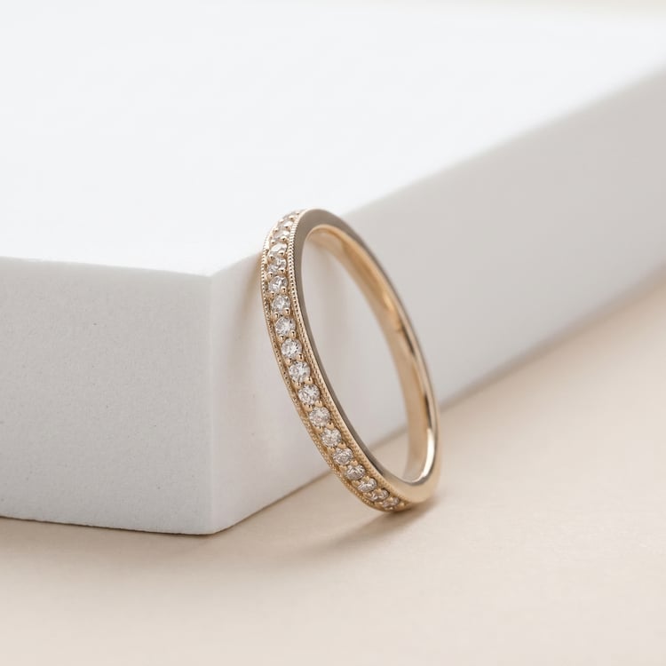 Eternity prsten plný lab-grown diamantů z oříškového zlata Minke 166953