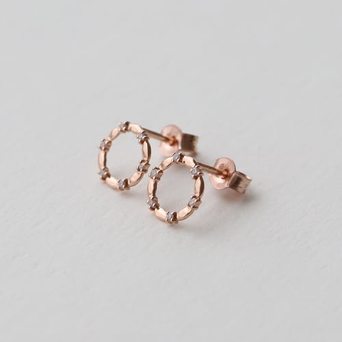 Stříbrné karma náušnice s diamanty Hart
