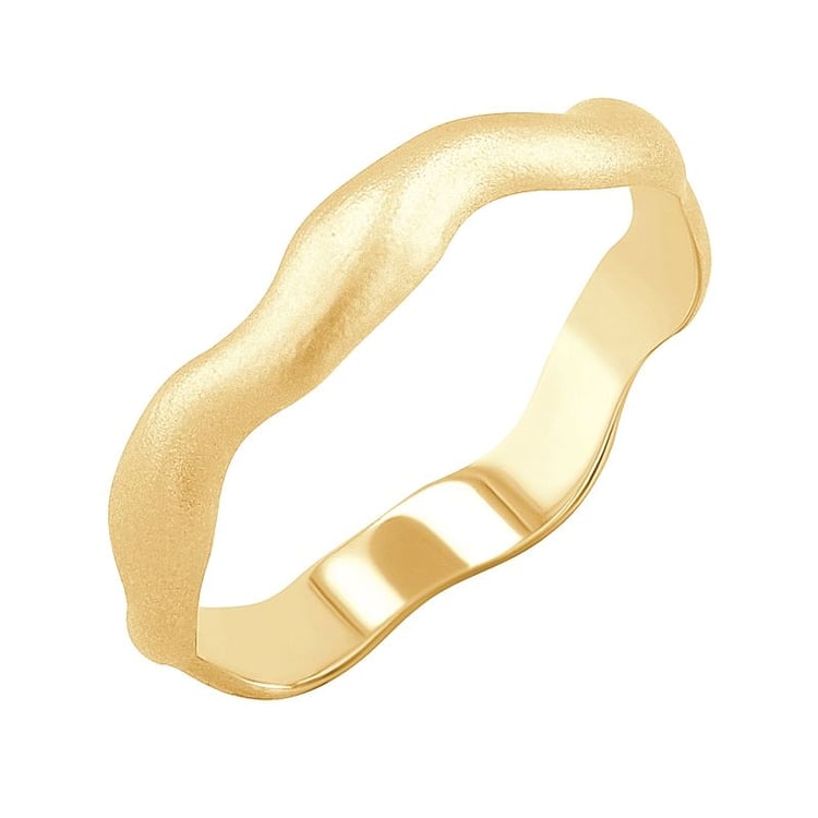 Matné vlnité snubní prsteny ze zlata Keller 128151