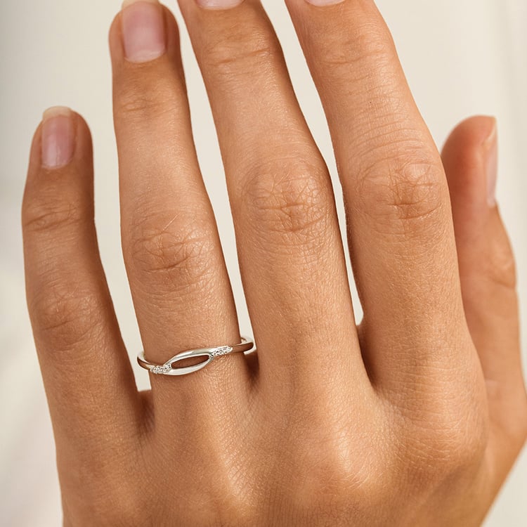 Atypický prsten ze zlata s lab-grown diamanty Nils 162985