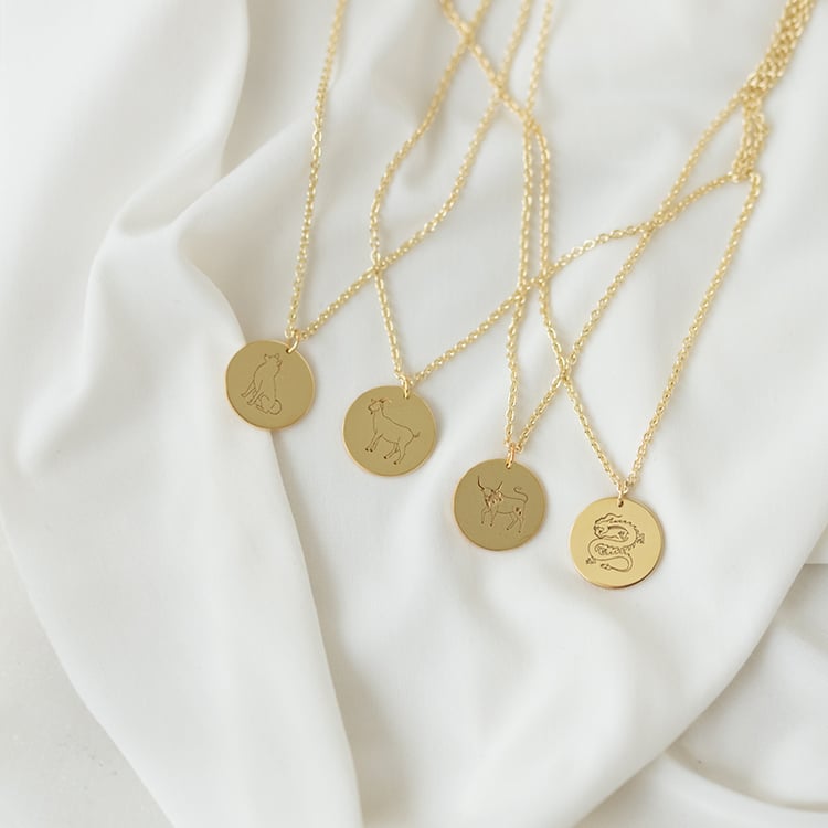 Stříbrný personalizovaný náhrdelník Čínské znamení zvěrokruhu 135222