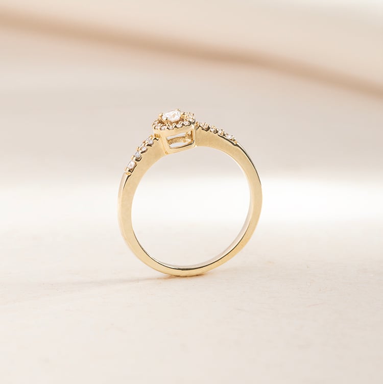 Stříbrný halo prsten s lab-grown diamanty Mourise 146579