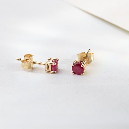 Stříbrné náušnice s rubíny s výběrem velikosti Franci