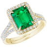 Zlatý halo prsten s emerald lab-grown smaragdem a diamanty Ralph