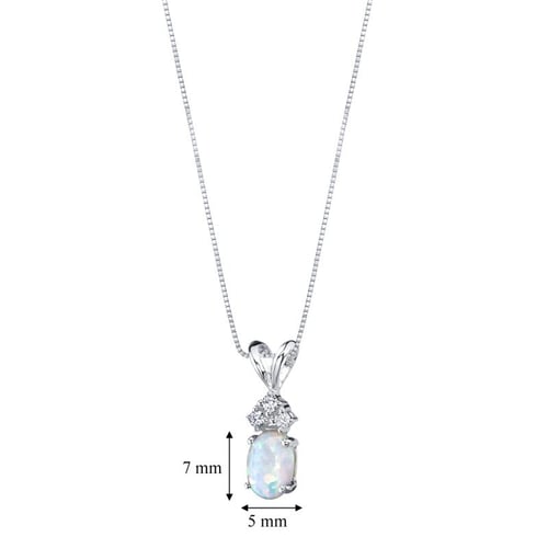 Zlatý přívěsek s bílým opálem a lab-grown diamanty Tamatha