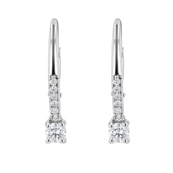 Stříbrné visací náušnice s 0.1ct přírodním diamantem Noor