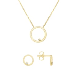 Zlatá kolekce karma náušnic a náhrdelníku s diamanty Myla