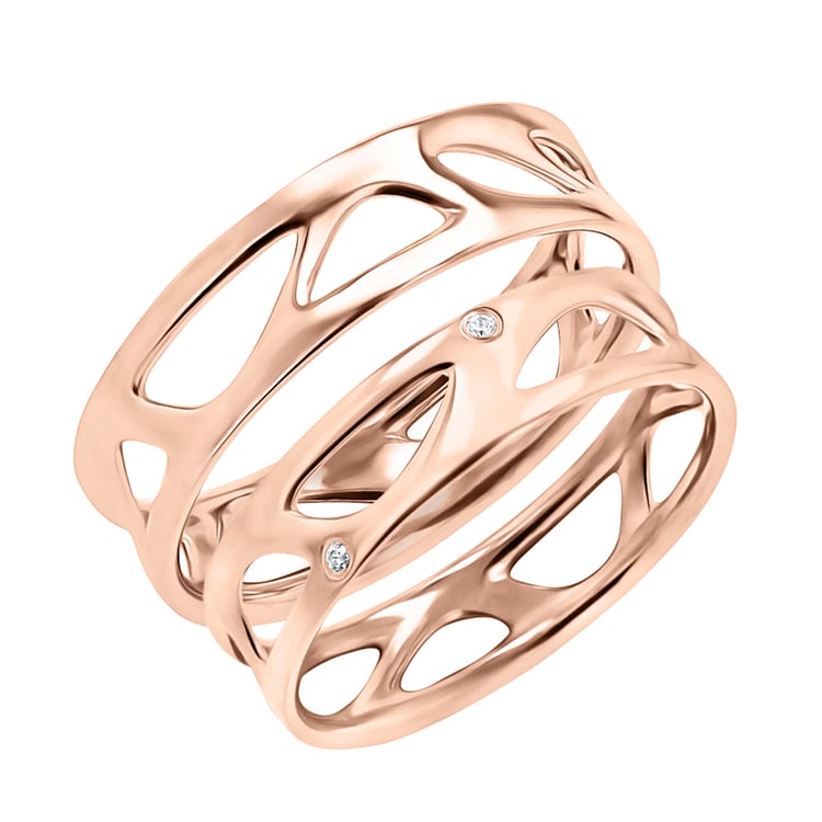 Zlaté netradiční snubní prsteny Bionic 145532