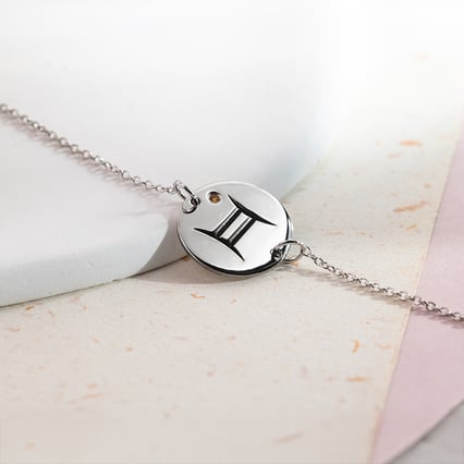 Zlatý přívěsek se znamením a citrínem Blíženci