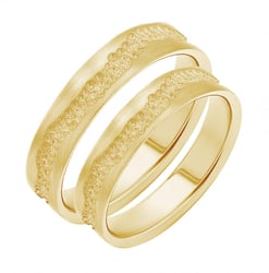 Matné snubní prsteny ze zlata Bobble