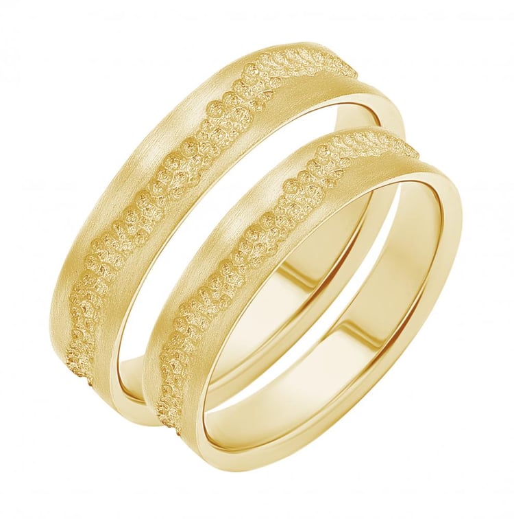 Matné snubní prsteny ze zlata Bobble 156131