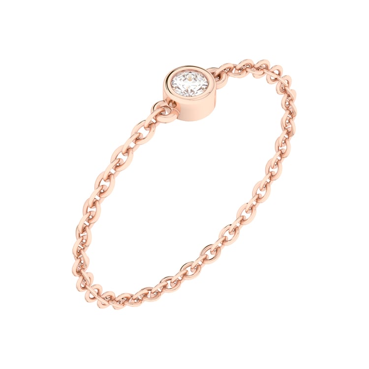 Řetízkový prsten se syntetickým diamantem ze zlata 91714