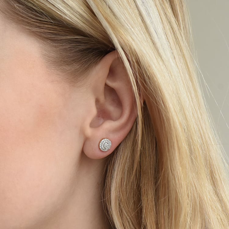 Stříbrné peckové náušnice s lab-grown diamanty Cornelia 104035