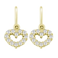 Zlaté dětské náušnice srdíčka s lab-grown diamanty Adeliza