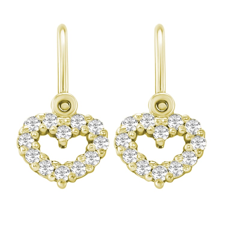 Dětské náušnice s diamanty v tvaru srdce