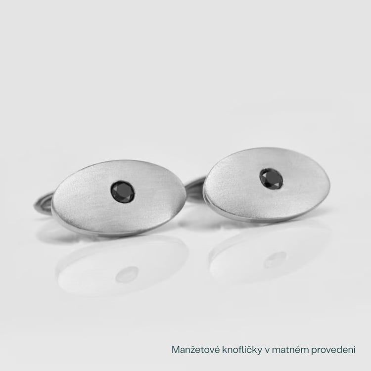 Stříbrné manžetové knoflíčky oválné 165328